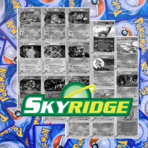 Ensemble principal Pokémon Skyridge et tracker d'ensemble complet (y compris des espaces réservés pour les cartes en niveaux de gris) - Extension Skyridge - Pokémon Classic