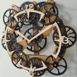 GearGazer Electro-Mechanical DIY wooden geared Clock craft Kit - Build it yourself!