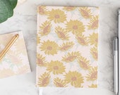 Sunflower hardbound journal, Personalized journal, 5x7 hardcover notebook, writing journal, personalized gift for bestfriend, fall gifts