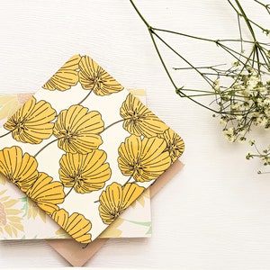 Wildflower coaster set with personalization. A beautiful home decor and gift.