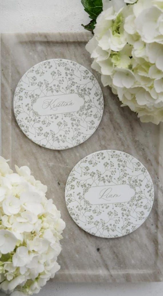Timeless Green Sage & Bloom Coaster