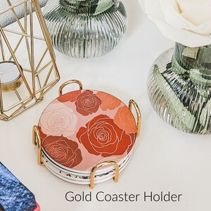 Gold ceramic coaster holder