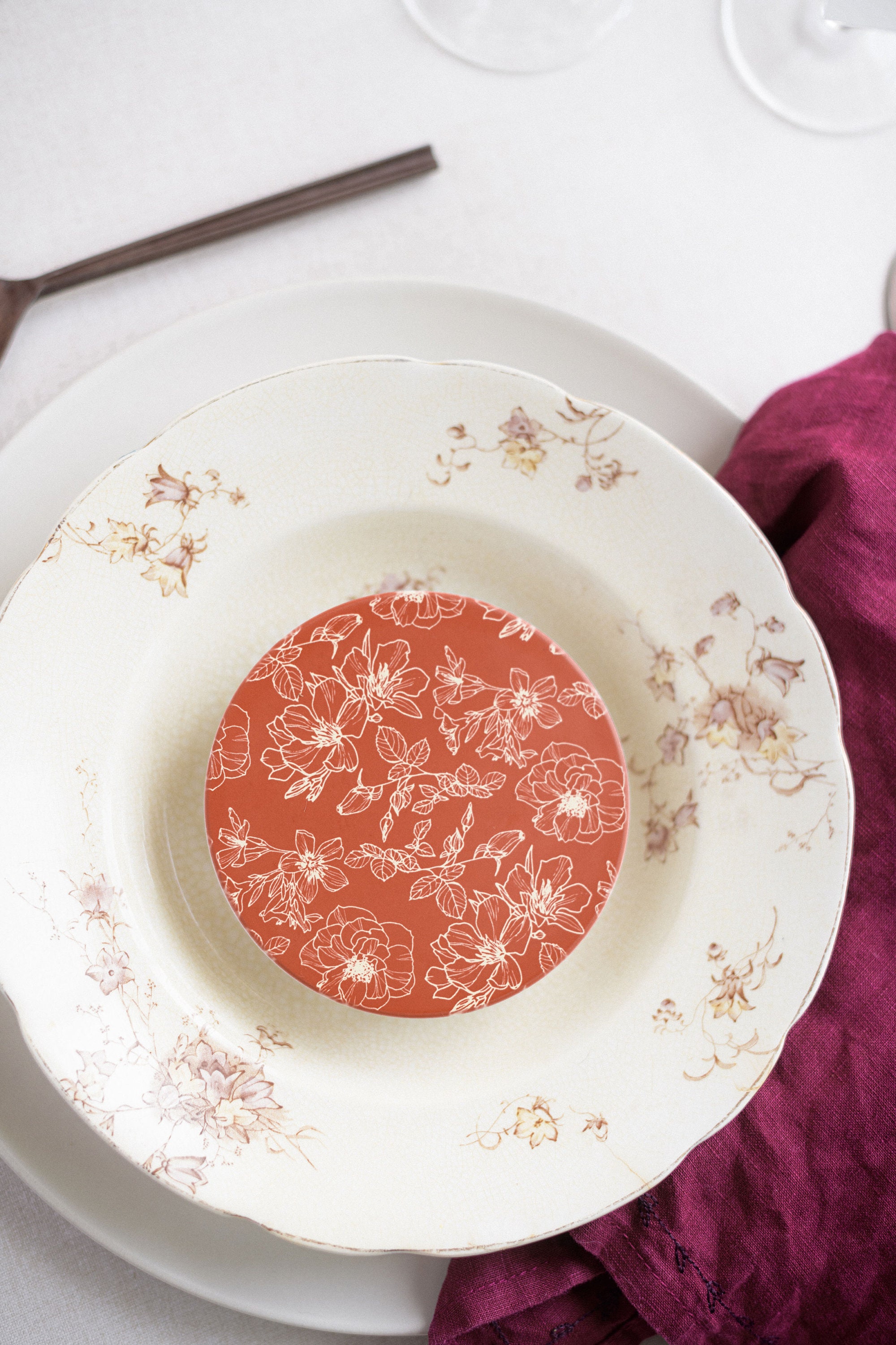 Terracotta Floral Wedding Coaster