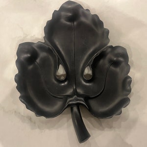 Vintage 70&#39;s Black Leaf Serving Tray or Wall Hanging
