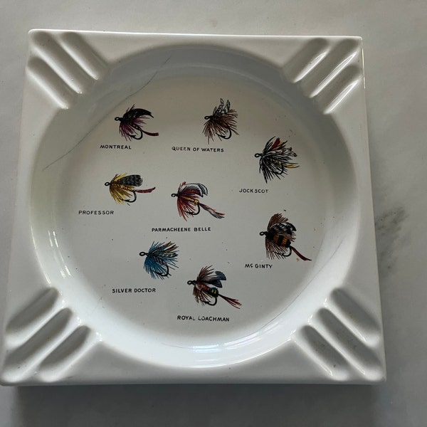 Vintage Fly Fishing Ashtray