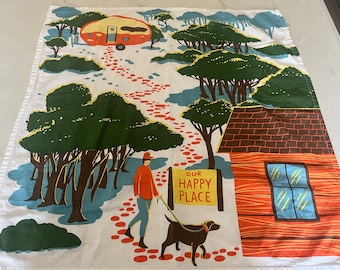 All Cotton "Our Happy Place" RV Tea Towel