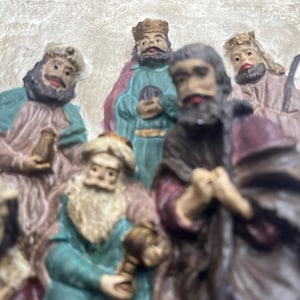Vintage 3D Wall Plaque or Standing Plaque of Nativity Scene