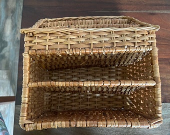 Vintage Rattan Wicker Desk Organizer