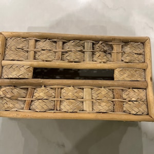 Vintage natural Straw, Wicker, Bamboo Tissue Box Cover