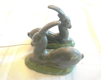 Vintage M. Hoepener Ceramic Art Deco Gazelle Figurines