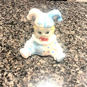 Vintage 50&#39;s or 60&#39;s Sitting Baby Porcelain Clown Figurine
