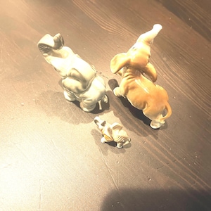 Set of 3 Ceramic Elephant Figurines
