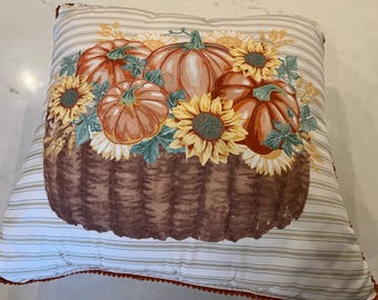 Vintage Charmont Collection Fall Pumpkin Throw Pillow
