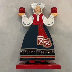 Vintage Scandinavian Wooden Candle Holder
