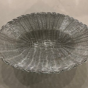 Vintage Silver Colored Wire Basket
