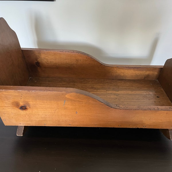 Vintage Wooden Doll Cradle