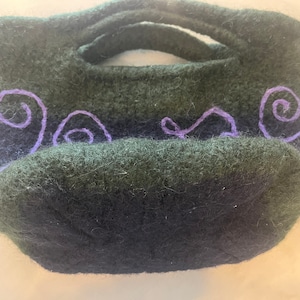 Vintage Handmade Felted Wool Handbag