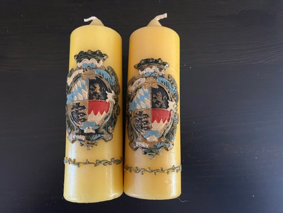 Buy Pair of Vintage Handmade German Votive Crested Candles Online in India