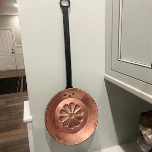 Vintage Hammered Copper Chestnut Roasting Hearth Pan