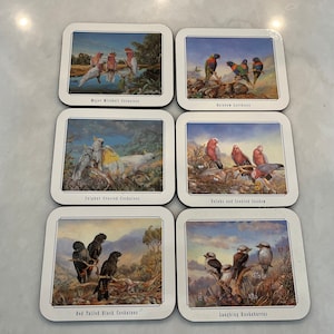 Set of 6 Australian Bird Coasters by Michael Piper