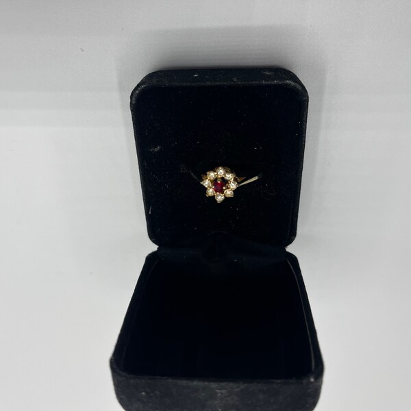 Vintage Faux diamond and ruby ring