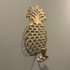Very Large Vintage Pineapple Candelabra Wall Hanging