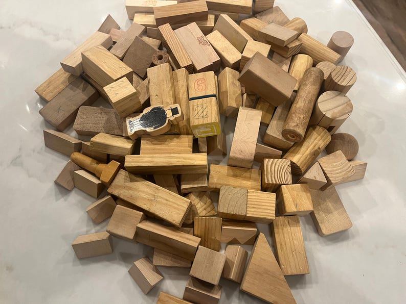 100 Pieces All Natural Wood Toy Blocks - Etsy