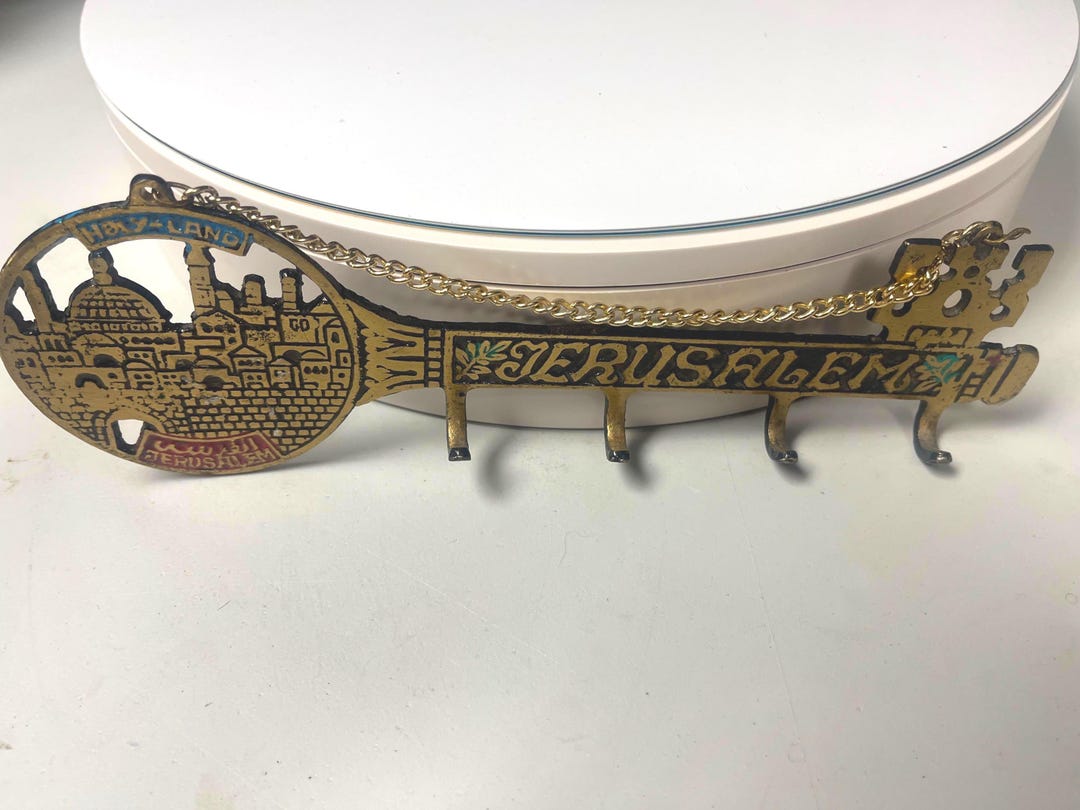 Jerusalem Key Pattern Vintage Judaica Jerusalem Brass Key Holder - Etsy
