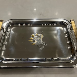 INOX Stainless/24 K Gold Serving Tray