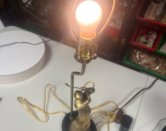 Golfer Brass Lamp