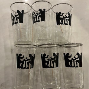 Set of 6 Hall Silhouette 8 0z Tumblers