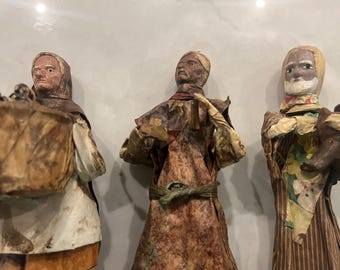 Set of 3 Mexican Paper Mache Folk Art Sculptures