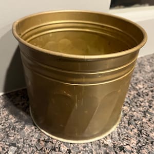 Vintage Brass Patina Indoor Planter