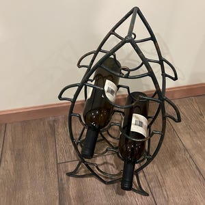Vintage All Metal 6 Bottle Fish Wine Holder