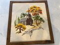 Large Vintage Crewel Embroidery