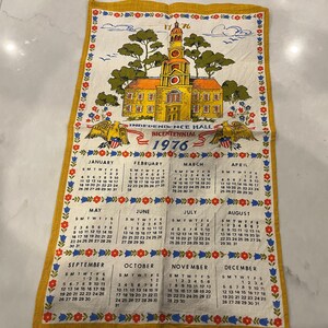 1976 Bicentennial Fabric Wall Calendar - Etsy