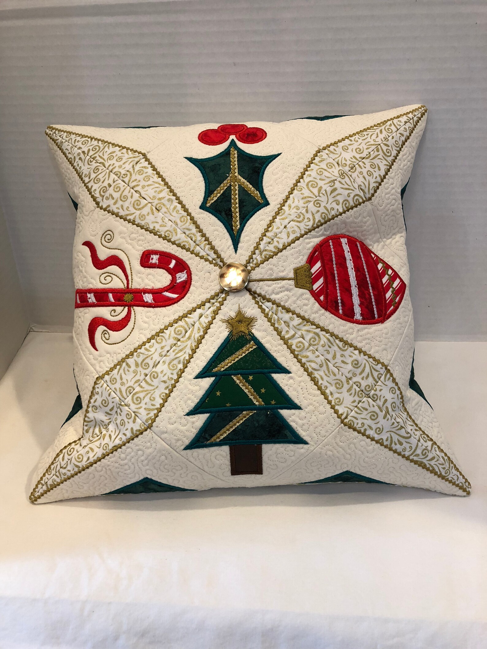 Embroidered Christmas Pillow Cover With Pillow Embroidered Etsy