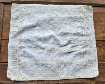 Vintage Weißer Baumwollspitze Kissenbezug