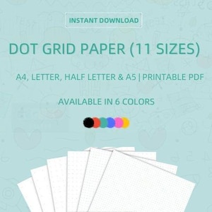 Printable Dot Grid Notebook Pages: Effortlessly Plan and Scribble Away | Bullet Journal | paper bundle | digital planner | printable pdf