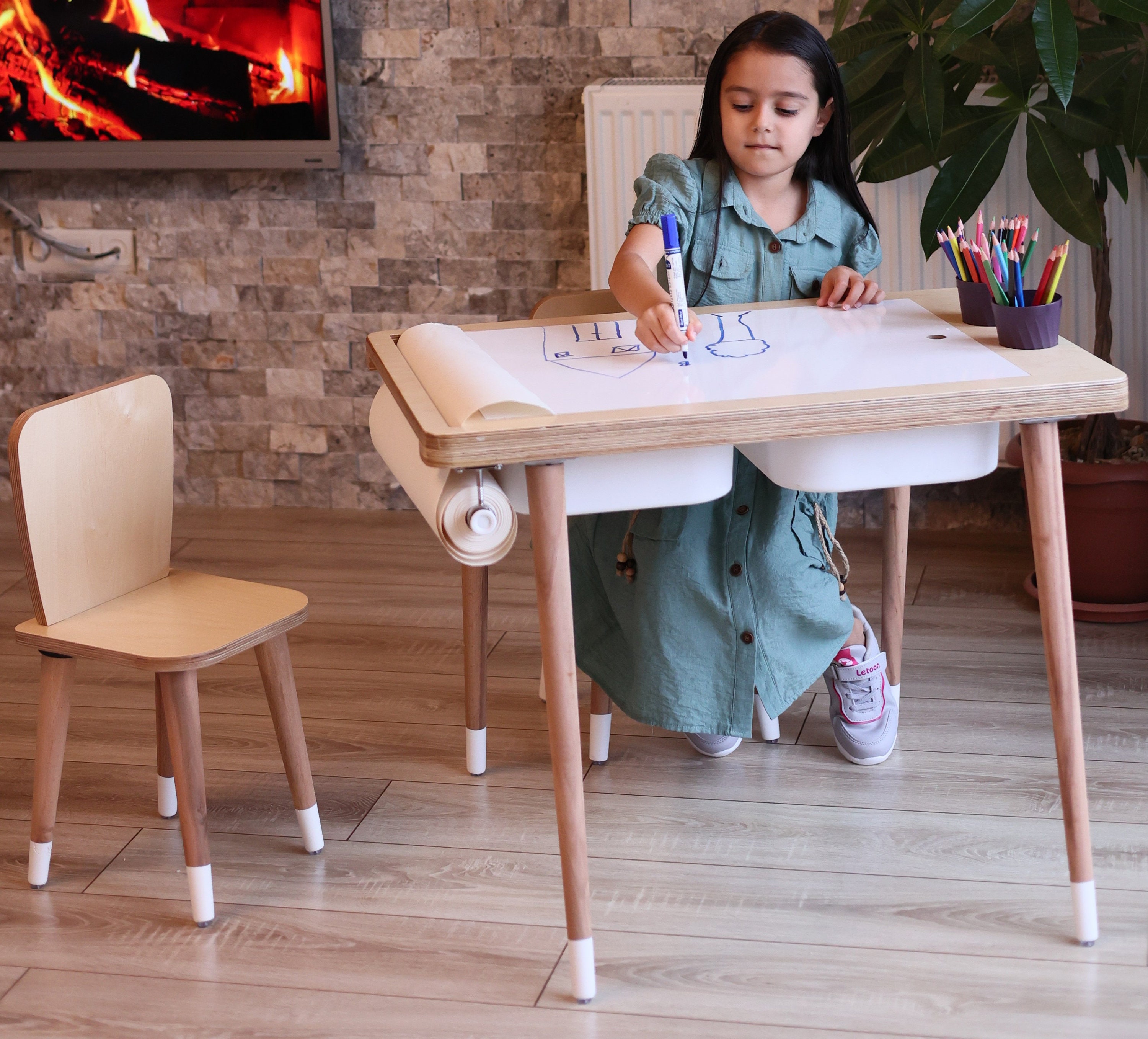 Wood Study Table Etsy UK