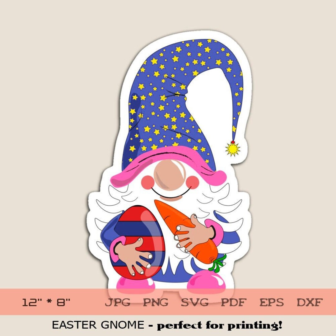 Пасхальный гном Svg гном Svg весенний гном Svg гном Svg - Etsy