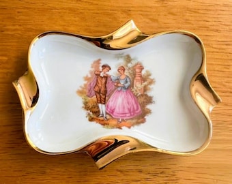 Vintage Jammet Seignolles Ashtray, Porcelain Ashtray, Fragonard