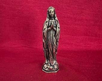 Vintage Brass Virgin Mary Figurine