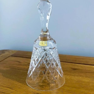 Vintage Crystal Cut Glass Bell, Decorative Hand cut Bell