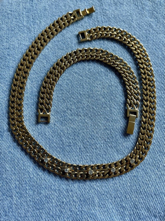 High-End "Cabouchon" Necklace and Bracelet Set 18… - image 4