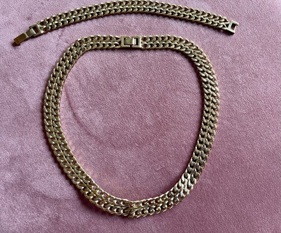 High-End "Cabouchon" Necklace and Bracelet Set 18… - image 2