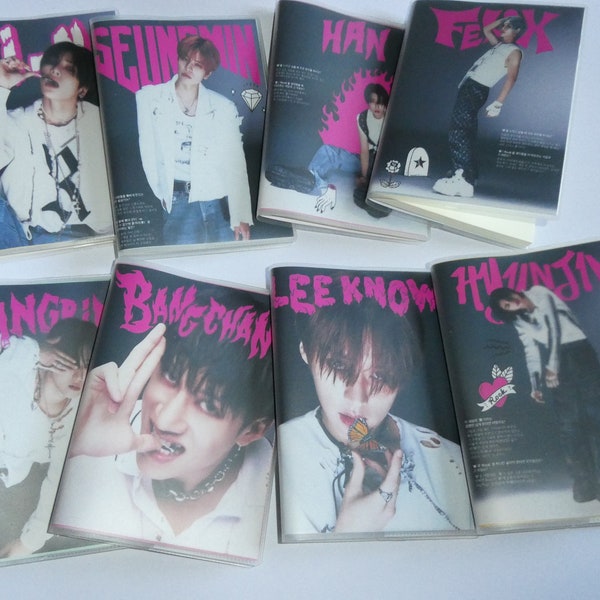 Kpop Boy band Stray Kids Rock Star Mini Notebooks - Changbin Hyunjin Bang Chan IN Felix Lee Know Seungmin