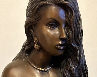 Art Deco female bronze statue/sculpture/figurine in sensual pose