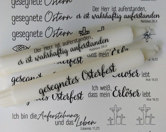 Ostern Christliche Kerzensticker / Kerzentattoo Folie