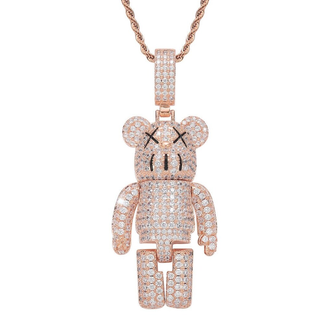 Handmade 14K Gold Plated KAWS Pendant Necklace Key Fob Etsy